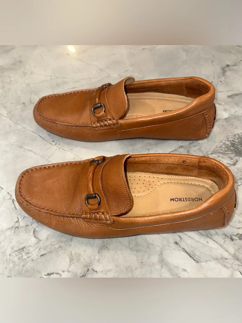 Nordstrom Brown Leather Corbin Bit-Detail Driving Loafers